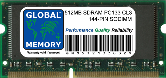 512MB SDRAM PC133 133MHz 144-PIN SODIMM MEMORY RAM FOR IBM LAPTOPS/NOTEBOOKS